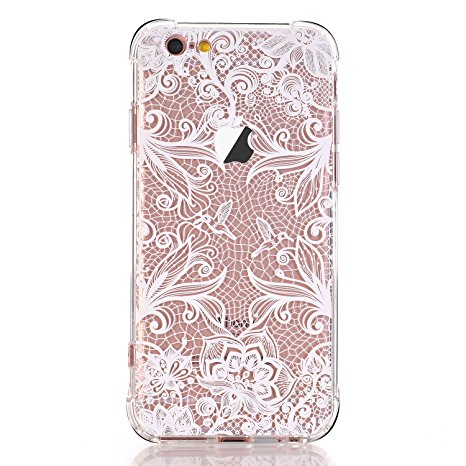 iPhone 6/6S Case, LUOLNH White Henna Transparent Clear Design TPU Bumper Protective ShockproofBack Case Cover for iPhone 6/6s (4.7 Inch)
