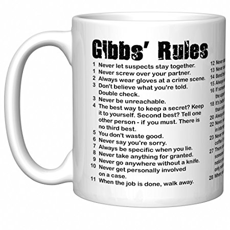 NCIS "Gibbs' Rules" Coffee Mug, White