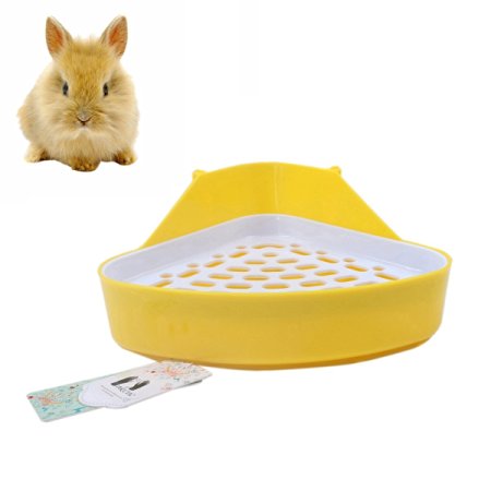 Mkono Triangle Potty Trainer Corner Litter Bedding Box Pet Pan Toilet for Small Animal/rabbit/guinea Pig/galesaur/hamster/ferret(random Color)