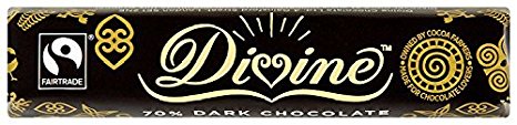 Divine Fairtrade 70 Percent Cocoa Dark Chocolate 40 g (Pack of 10)