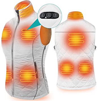 ARRIS Heated Vest for Women, Size Adjustable 7.4V Electric Warm Vest 8 Heating Panels with Battery Pack