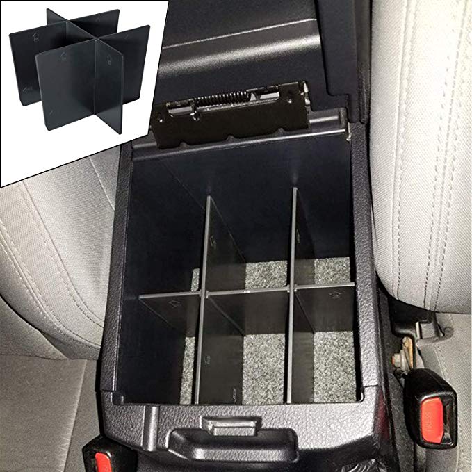 JDMCAR for Toyota Tacoma 2016 2017 2018 2019, Center Console Organizer Insert ABS Black Materials dividers, Armrest Box Secondary Storage