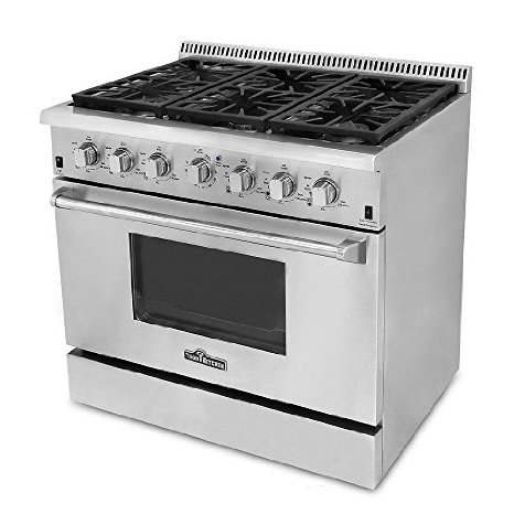 Thor Kitchen HRG3618U 36" Pro-Style 6 Burner Stainless Steel Gas Range