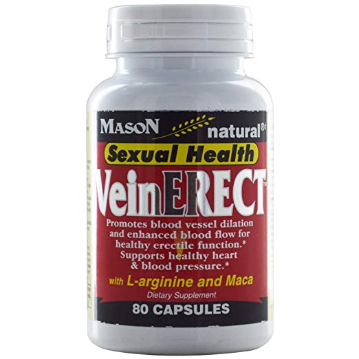 Mason Natural VeinErect with L-Arginine & Maca – 80 Capsules