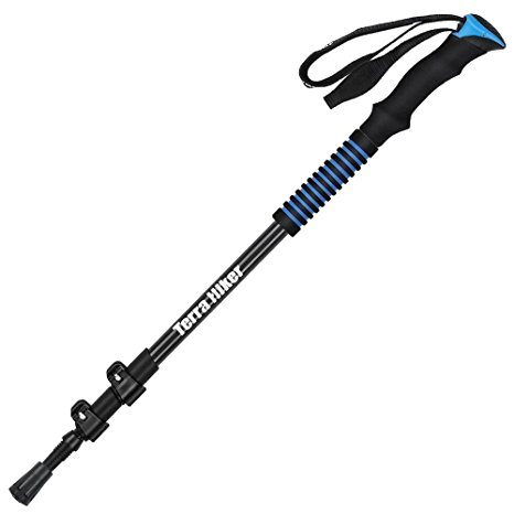 Terra Hiker 100% Carbon Fiber Trekking Poles, Anti-shock Material Hiking Sticks, Lightweight Walking Poles, 4 Seasons Climbing Sticks, Perfect for Hiking and Walking