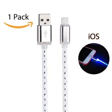 Tenfly Premium Aluminum Head 3 Feet 8 Pin LED Glow in Dark Lightning to USB Charging Cord Sync USB Data Cable for Apple iPhone [Compatible with iOS 9]