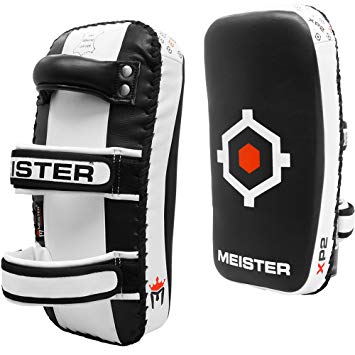 Meister XP2 Professional Curved Thai Pads for Kickboxing & MMA - X-Thick Cowhide Leather