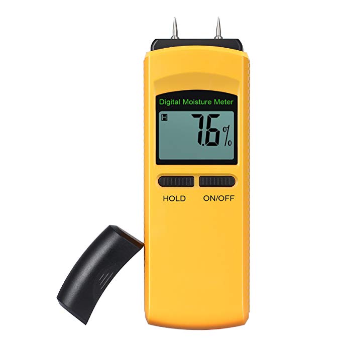 Neoteck Moisture Meter 4 Pin Digital Moisture Meter Damp Detector Humidity Tester for Wood Wall Concrete Plaster Brick Caravans Boats and Other Materials