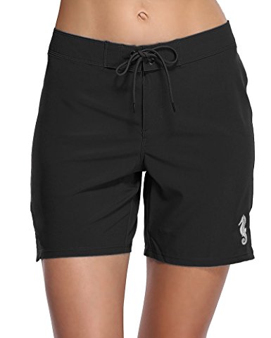 Sociala Women's Solid Board Shorts Workout Shorts Swim Bottom Trunks Boardshorts