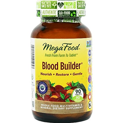 MegaFood Blood Builder Energy Boosting Iron Supplement Tablets, 90 Count