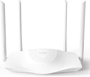 Tenda RX3 routeur Wi-FI 6 WLAN, AX1800 Double Bande (5GHz:1202Mbps,2.4GHz: 574 Mbps),processeur quadricoeur, 1 Port WAN gigabit, 3 Ports LAN gigabit, Mode AP, contrôle Via l’app, (Amazon Exclusive)