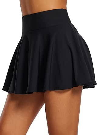 BALEAF Women's Tennis Skirts High Waisted Tummy Control Pleated Golf Skorts for Woman with Shorts Pockets