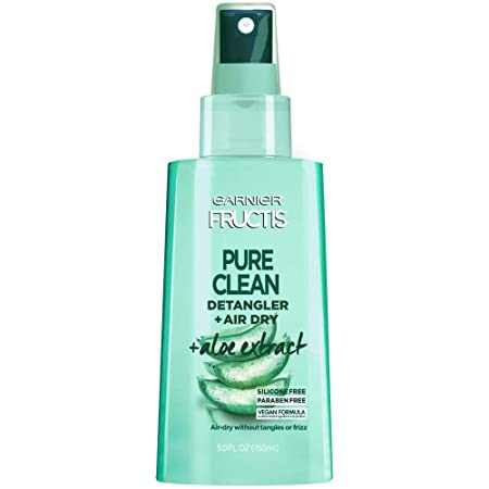 Garnier Hair Care Fructis Pure Clean Detangler   Air Dry, No Tangles or Frizz, Silicone Free and Paraben Freem Made With Aloe Extract and Vitamin E, 5 Fl Oz, 2 Count