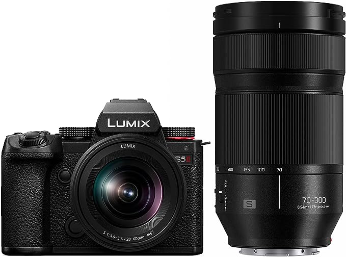 Panasonic LUMIX S5II Mirrorless Camera (DC-S5M2KK) with LUMIX S Series 70-300mm Lens (S-R70300)