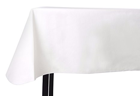 Yourtablecloth Heavy Duty Vinyl Rectangle or Square Tablecloth – 6 Gauge Heavy Duty Tablecloth – Flannel Backed – Wipeable Tablecloth with vivid colors & many sizes 52 x 108 White