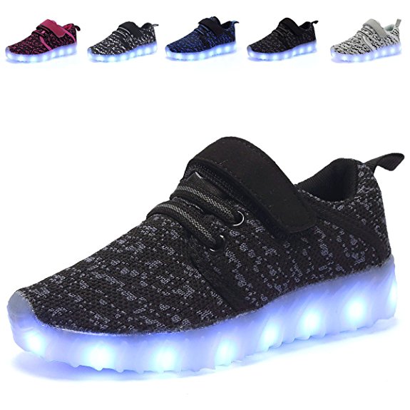 ANLUKE Kids LED Light Up Shoes Breathable 11 Modes Flashing Sneakers as Gift
