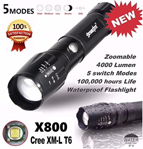 Flashlight,Lisingtool 5000LM G700 Tactical LED Flashlight X800 Zoom Super Bright Military Light Lamp