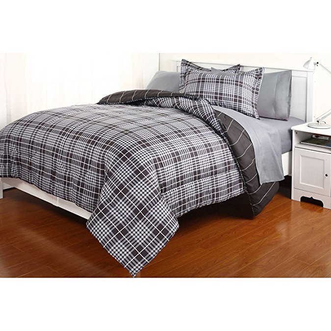 Reversible Comforter and Matching Sheet Set for All Seasons (King, grey)