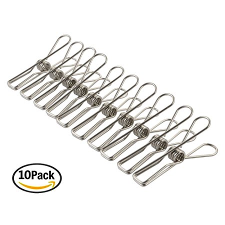 Clothespins 10 PCS APL Universal Stainless Steel Wire Clips Hanging for Home Office Multi Use