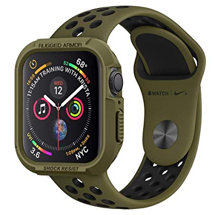 Spigen Rugged Armor Designed for Apple Watch Case for 44mm Series 5 / Series 4 - Olive Green