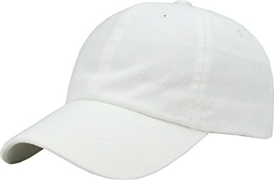 Classic Cotton Dad Hat Adjustable Plain Cap. Polo Style Low Profile (Unstructured)