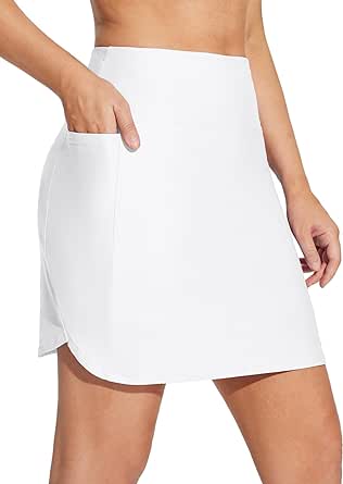 BALEAF Women's 2024 17" Swim Skirt Bottoms High Waisted Modest Bathing Suit Skirt Tummy Control Swim Bottoms