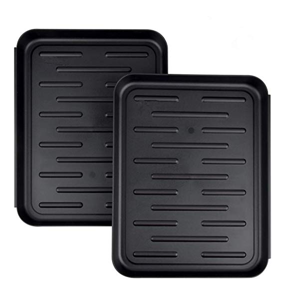 Boot Mat and Tray for Heavy Duty Floor Protection-Pet Bowls-Paint-Dog Bowls, Multi-Purpose, Shoes, Pets, Garden - Mudroom, Entryway, Garage-Indoor and Outdoor Friendly (Black-2 Pack)