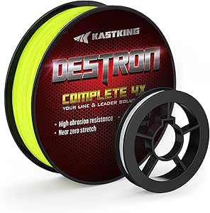 KastKing Destron Complete Braided Fishing Line and Leader, Thin Diameter Superline, Highly Abrasion Resistant, Near Zero Stretch, Perfectly Matched Braided Line & Leader