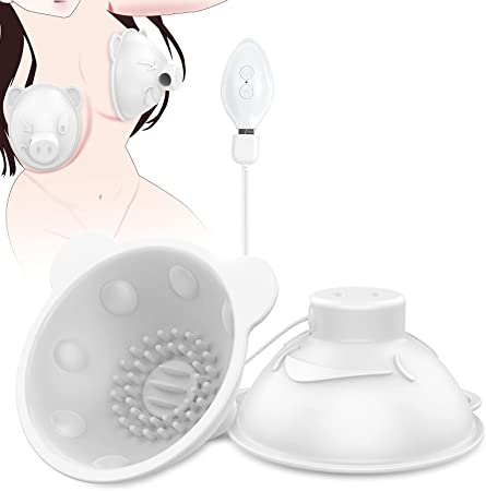 UTIMI Vibrating Nipple Suckers with Tongue - Flexible 2 Bullet Vibrators & 10 Vibration Modes Powerful Suction Stimulators Massager Adult Sex Toys for Women Solo Play or Couples Fun