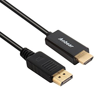 DisplayPort to HDMI,Anbear Gold Plated 6 Feet Display port to HDMI Cable(MALE to MALE) for DisplayPort Enabled Desktops and Laptops to Connect to HDMI Displays