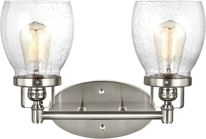 Sea Gull Lighting 4414502-962 Belton Two Light Wall / Bath Vanity Style Lights, Brushed Nickel Finish