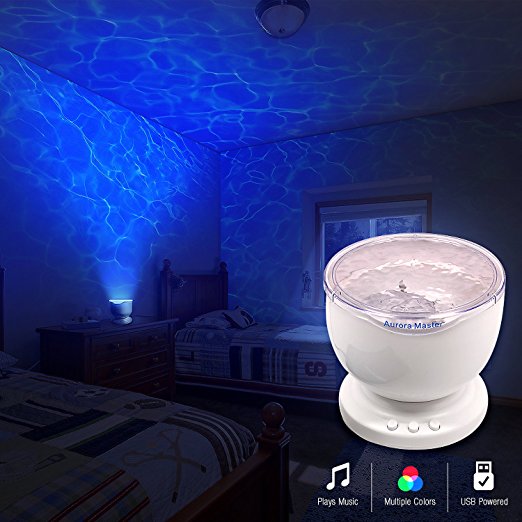 LED Concepts® Multicolor Ocean Waves Projection LED Lamp & Speaker