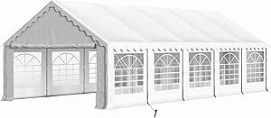 Tents for Parties Party Tent 16x32 ft, Outdoor Canopy Carpas para Fiestas Heavy Duty, Large Waterproof Patio Event Wedding Tent White with Sidewalls Walls for Backyard