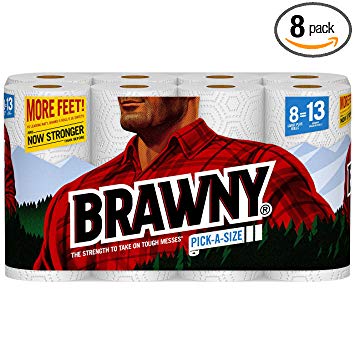 Brawny Paper Towels, Pick-A-Size, 8 Large Plus Rolls