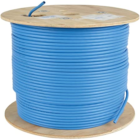 TRIPP LITE Cat6a 10G Bulk Solid-Core Cable, CMR-Rated PVC, Blue, 1000' (N223-01K-BL)