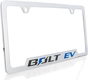 Chevrolet Bolt EV Wordmark Chrome Plated Metal License Plate Frame Holder