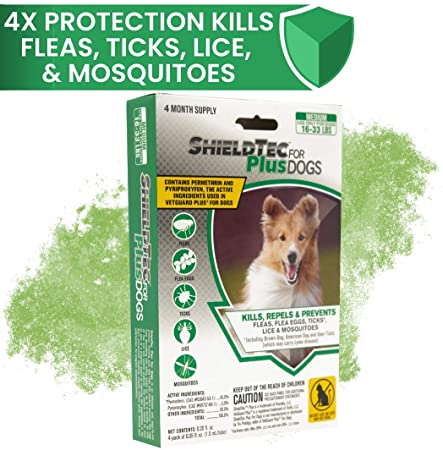ShieldTec Flea, Tick, and Mosquito Prevention for Dogs, Medium, 16-33 lbs