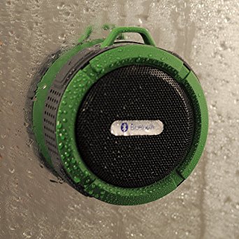 TurnRaise Wireless Bluetooth 3.0 Waterproof Outdoor / Shower Speaker, w/ 5W Speaker/Suction Cup/Mic/Hands-Free Speakerphone - Army Green