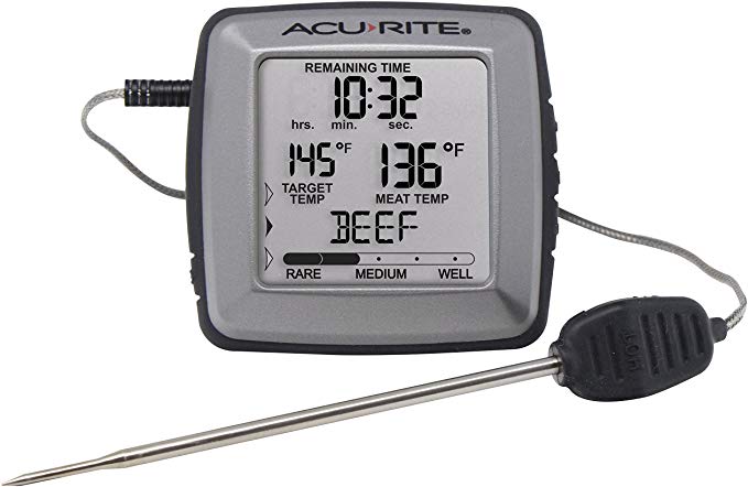 AcuRite 01184M Digital Meat Thermometer with Time Left to Cook