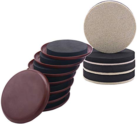 Shintop 12 Piece Furniture Sliders Kit, Furniture Moving Felt Pads for Carpet, Hardwood, and Tile Floor Surfaces