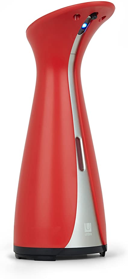 Umbra Otto Automatic Soap Dispenser Touchless, Also Works Sanitizer, Hands Free Sensor Pump for Kitchen or Bathroom, 6 Oz (177 ml), Red