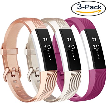 Vancle Fitbit Alta HR Bands and Fitbit Alta bands (3 PACK), Newest Sport Replacement Wristbands with Secure Metal Buckle for Fitbit Alta HR/Fitbit Alta