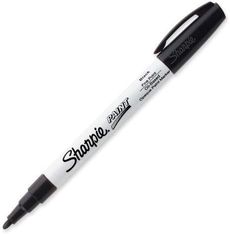 Sharpie Oil-Based Paint Marker - Fine Marker Point Type - Black Ink - 1 Each