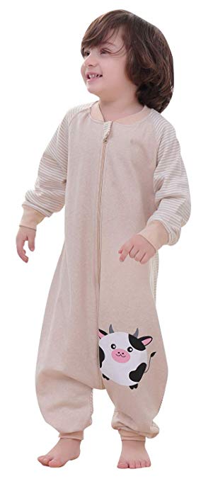 luyusbaby Organic Cotton Patterned Wearable Blanket with Feet