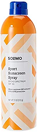 Amazon Brand - Solimo Sport Continuous Sunscreen Spray Broad Spectrum SPF 30, 11 fl oz
