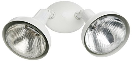 Designers Edge L-1640WH Decorative 300-Watt Incandescent Double Floodlight with Bulb Shields, White