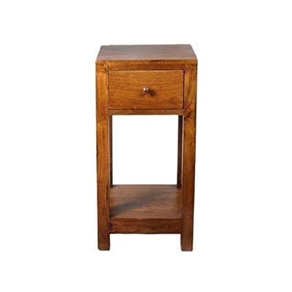 Middle-England 60cm Lisbon Range Side End Bedside Table Lamp Plant Stand Telephone Table Solid Acacia Wood