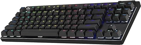 Logitech G PRO X TKL LIGHTSPEED Wireless Gaming Keyboard, Ultra-Portable Tenkeyless Design, LIGHTSYNC RGB, PBT keycaps, Tactile Switches (GX Brown) - Black