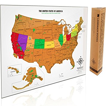 USA Travel Tracker Map - Scratch off where you ve been. US National parks included