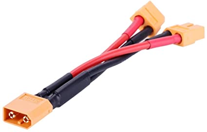 Eachbid XT60 Parallel Battery Connector Cable Dual Extension Y Splitter Silicone Wire